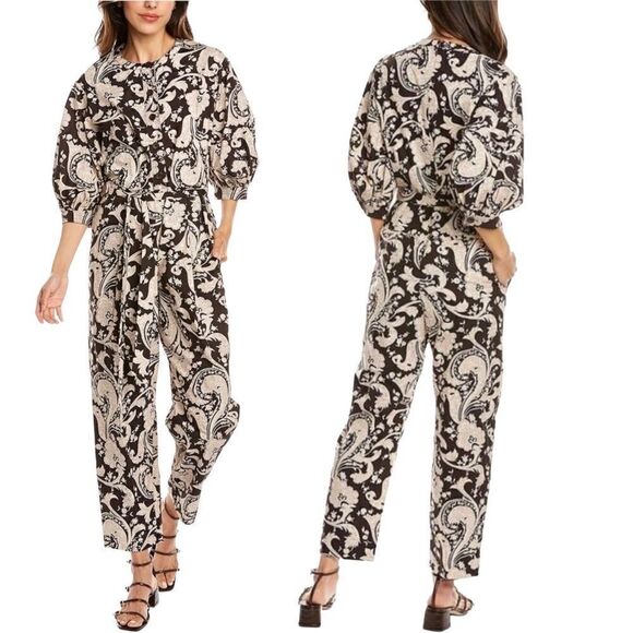 Rebecca Taylor Scroll Paisley Pleated Jumpsuit Jumper BNWT - Picture 5 of 15